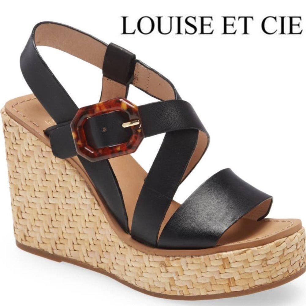 NEW Louise et Cie Palina Platform Wedge Sandal, Size 6, 6.5, 7, 8.5, 9, 10 Black